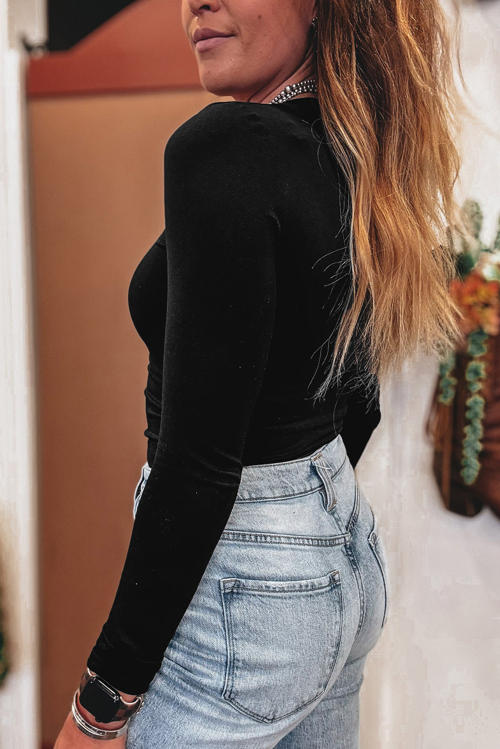 Stylish Western-Inspired Long Sleeve Top for Daily Wear and Vacation - Detail View 2