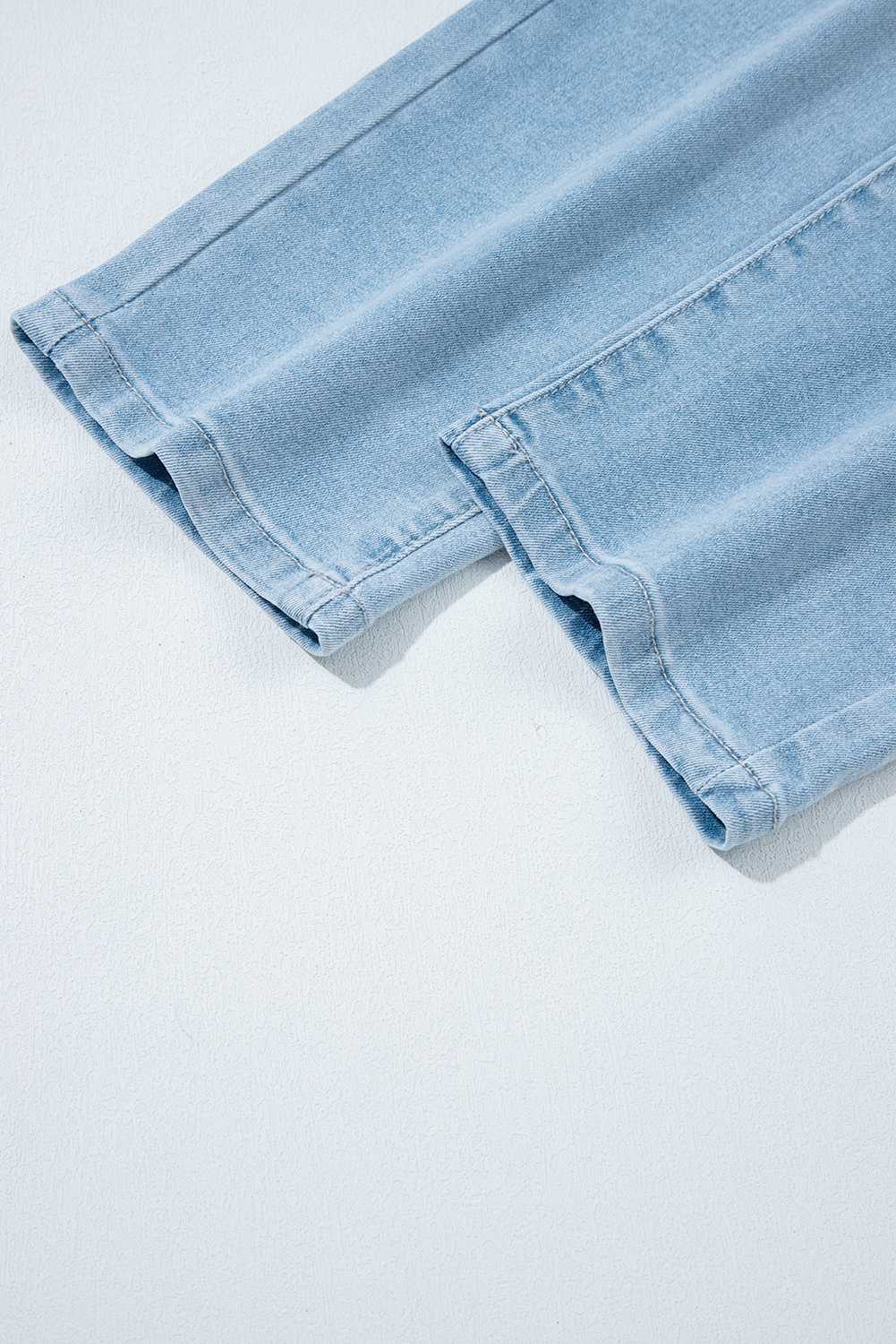 Women's Beau Blue High Rise Barrel Relaxed Jeans with Patch Pockets - Detail View 13