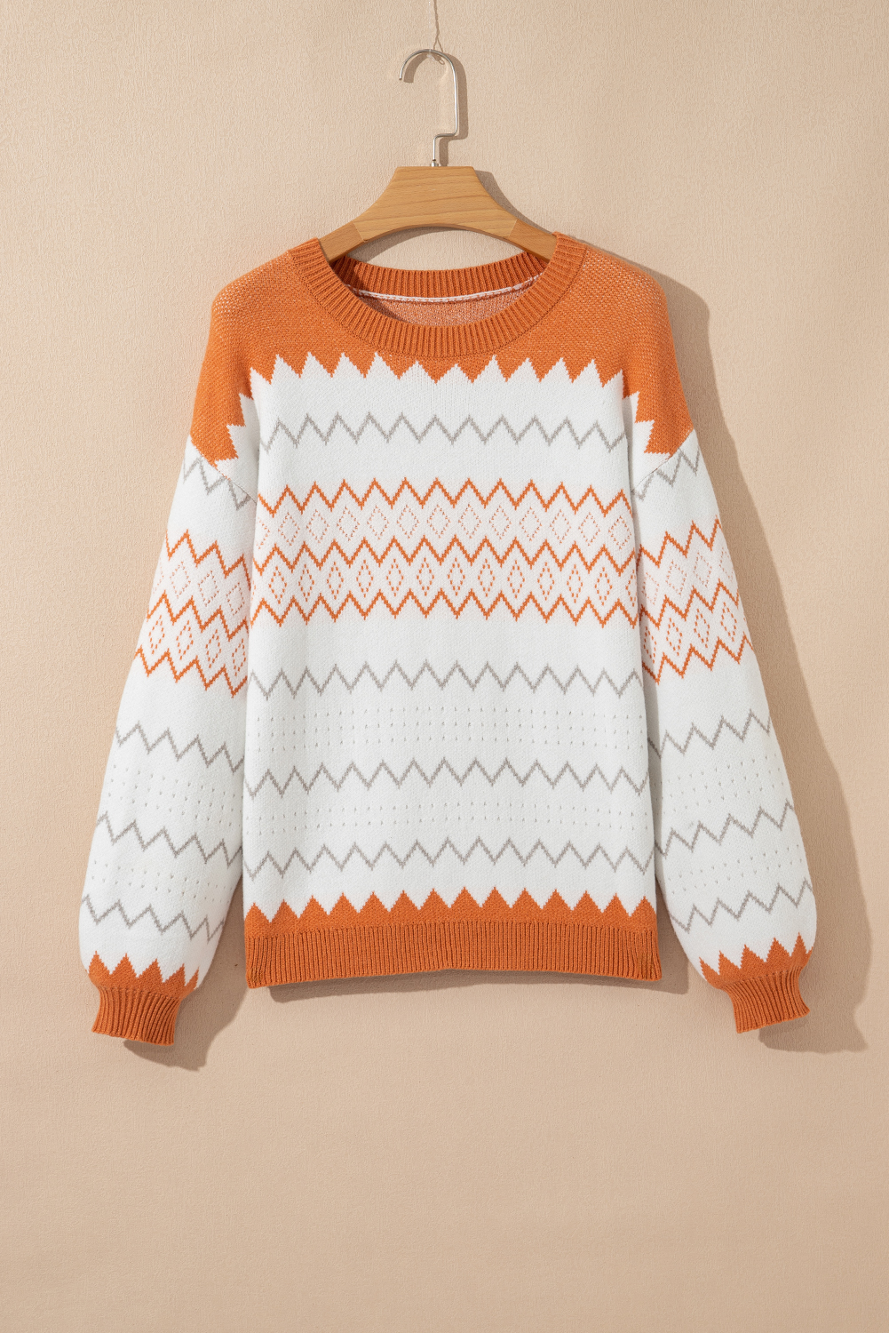 Fashionable Round Neck Knitted Pullover - Perfect for Daily Wear in Autumn - Detail View 15