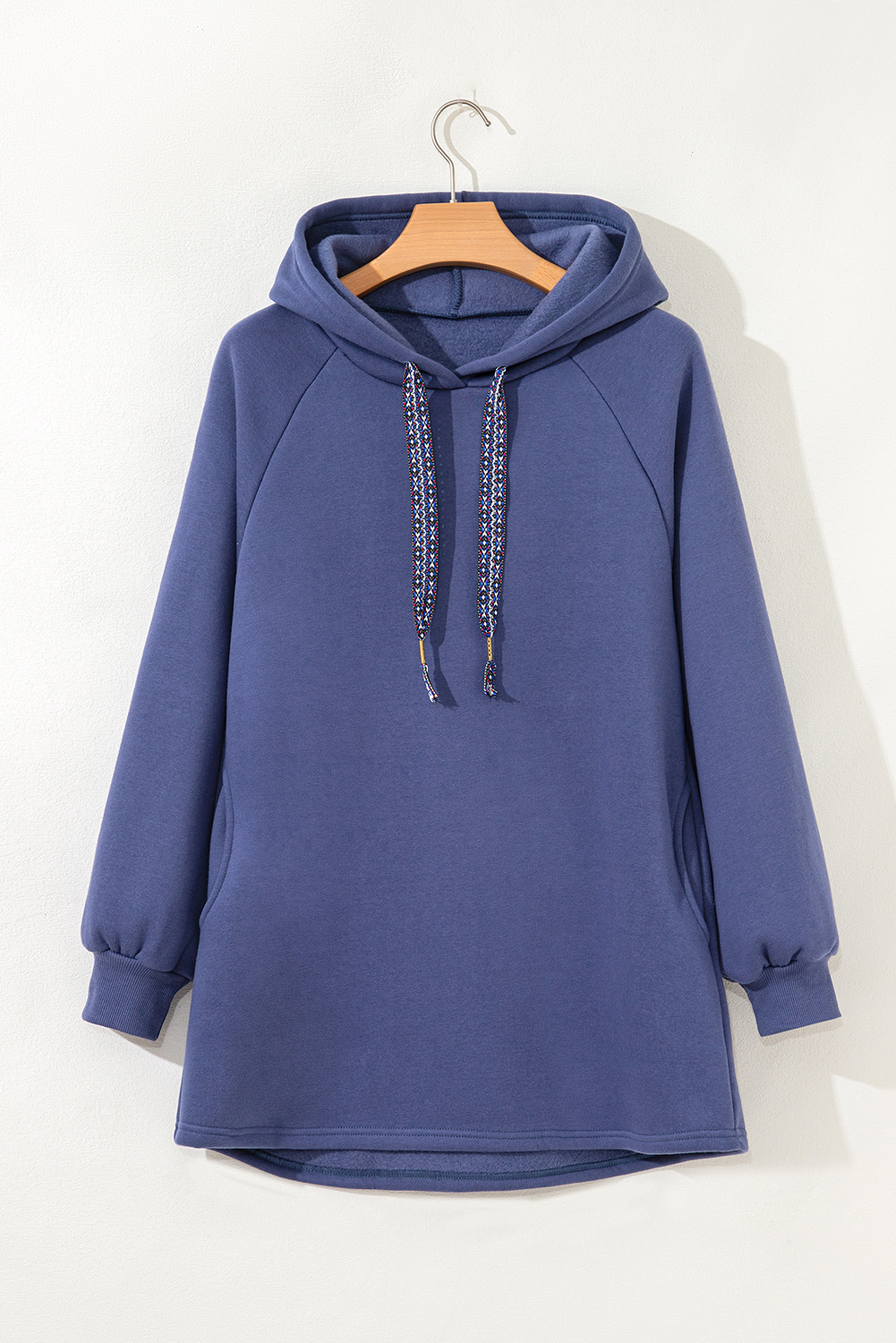Casual Long Sleeve Hooded Tunic - Soft Fleece Lining for Ultimate Comfort - Detail View 2