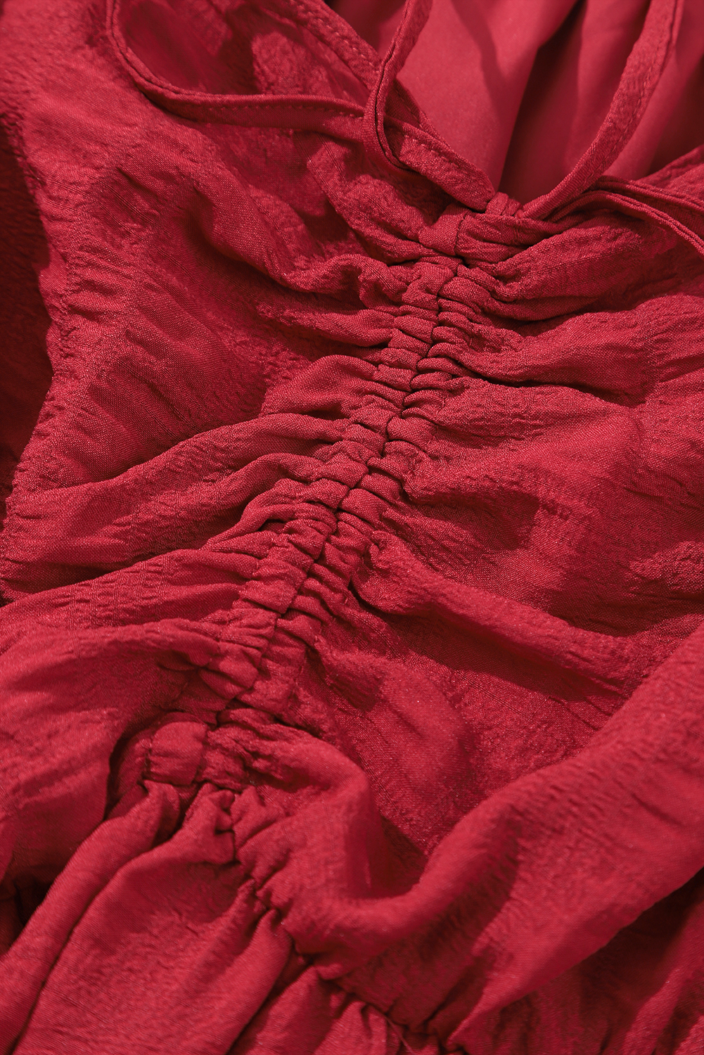 Chic Fit and Flare Plus Size Dress: Fiery Red, U Neck, Perfect for Daily Wear - Detail View 15