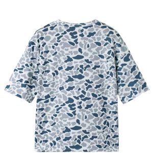 Men's Gray Camouflage V Neck Tee – Casual Short Sleeve Top for Daily Wear