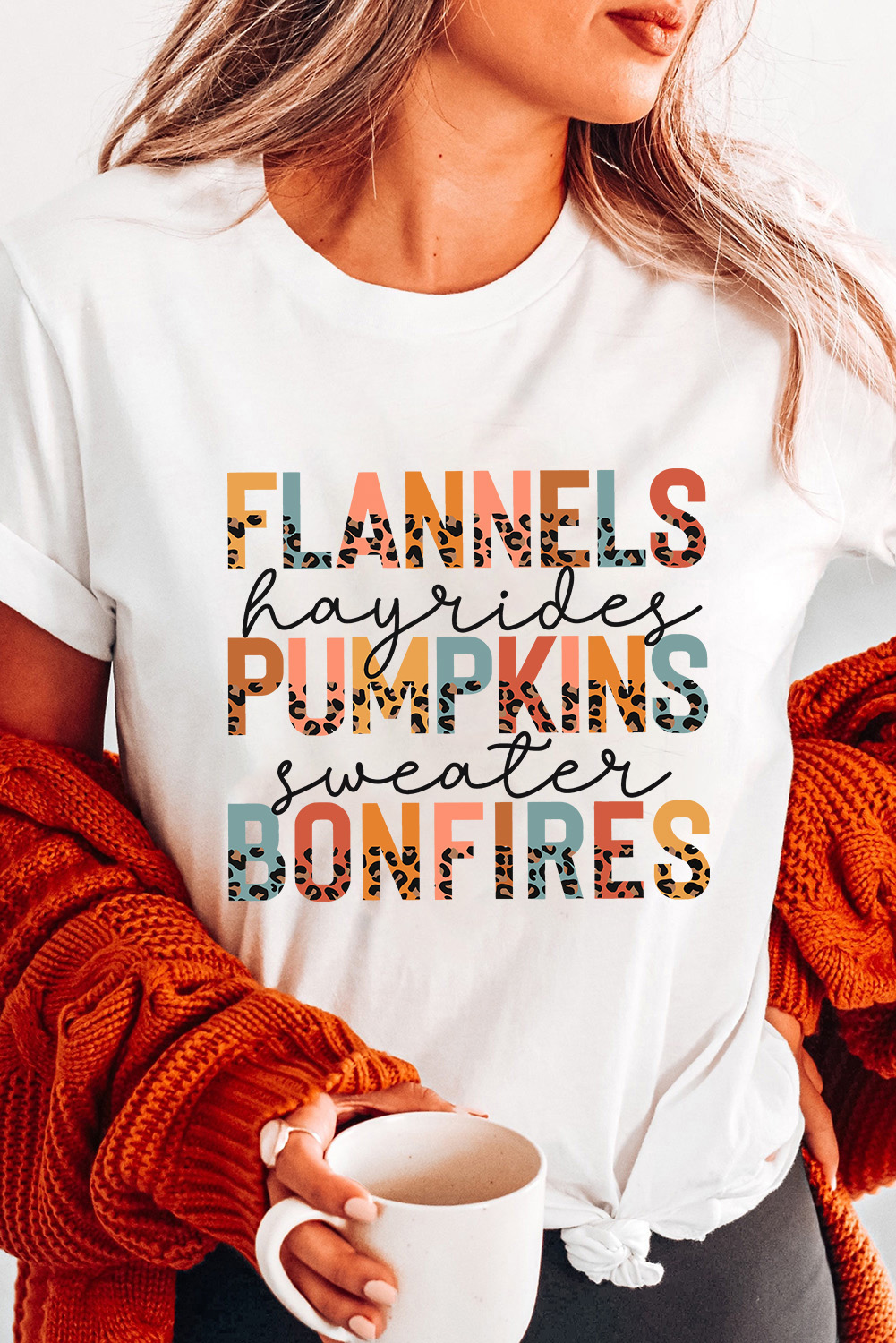 Casual Short Sleeve Round Neck T-Shirt - Fall Graphic Collection - Detail View 2