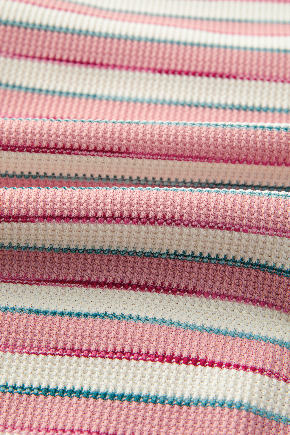 Women's Pullover, Pink Stripe, Color Block, Oversized Top, V Neck, Long Sleeve, Casual Style, Daily Wear, Patchwork Design, Stitched Detail, Comfortable, Fashionable, Fall Fashion, Autumn Style - Detail View 12
