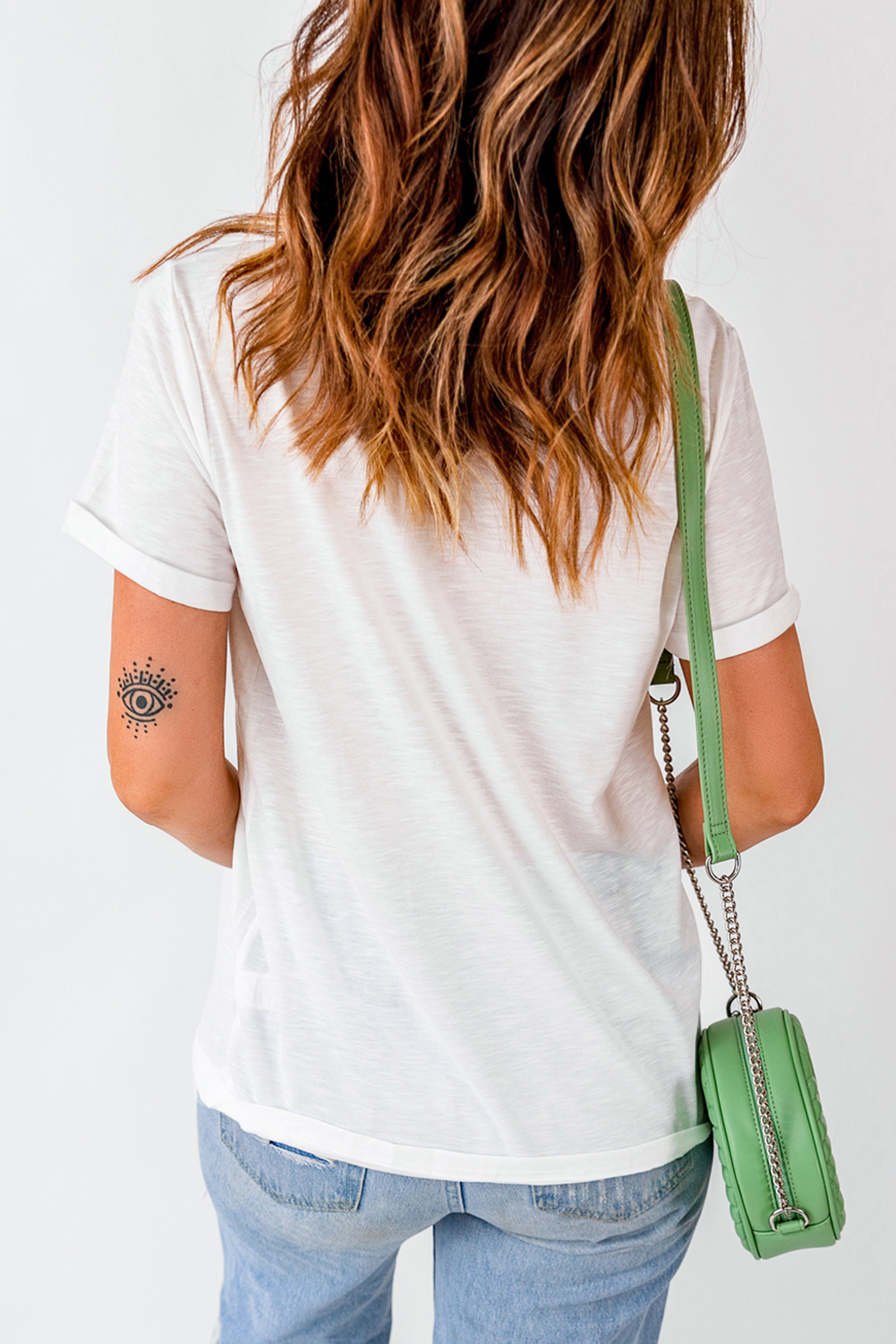 Trendy White Short Sleeve Tee with Sequined Halloween Design - Perfect for Daily Wear - Detail View 10
