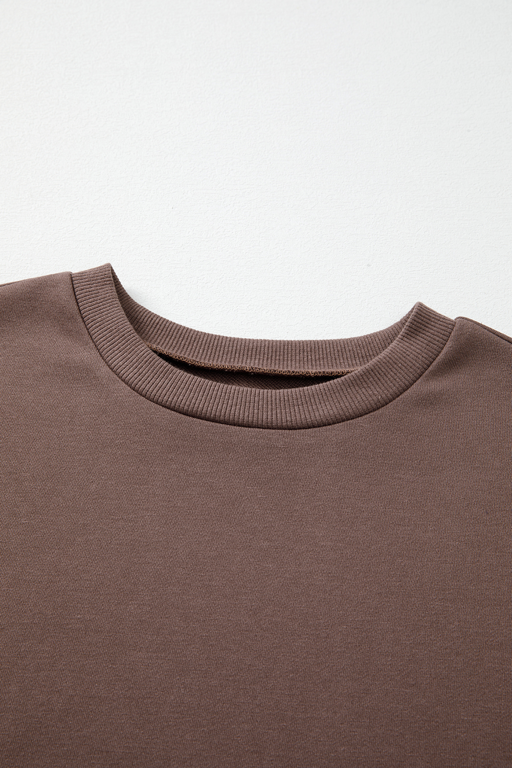 Trendy Long Sleeve Color Block Sweatshirt - Dark Khaki Casual Style - Detail View 6