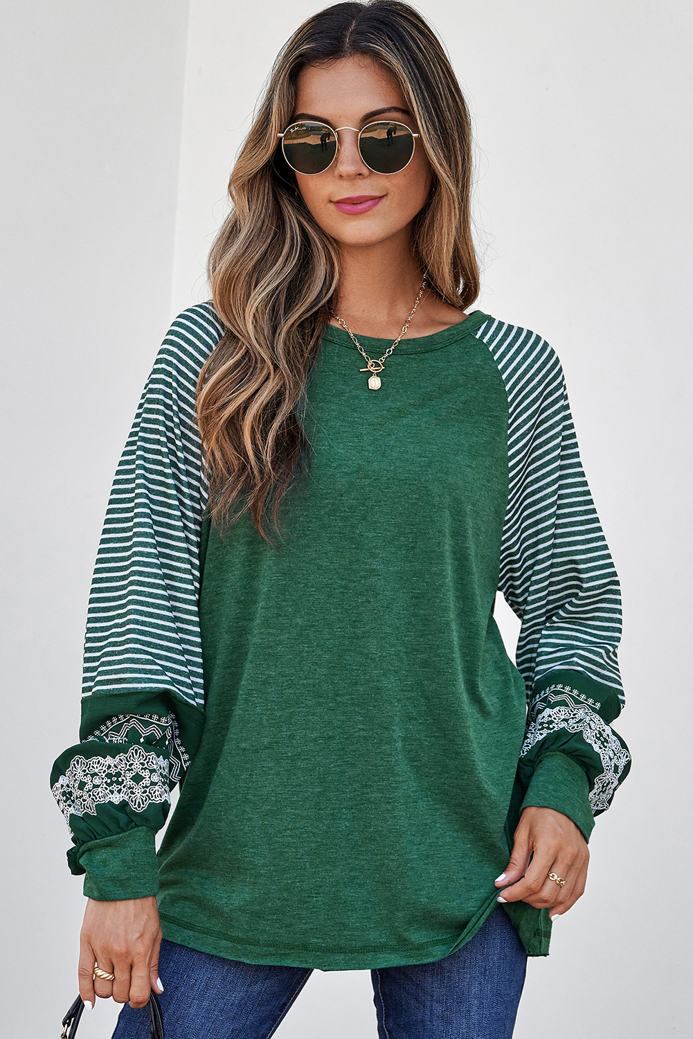 Comfortable and Chic Women's Loose Fit Striped Top for Daily Wear - Detail View 7