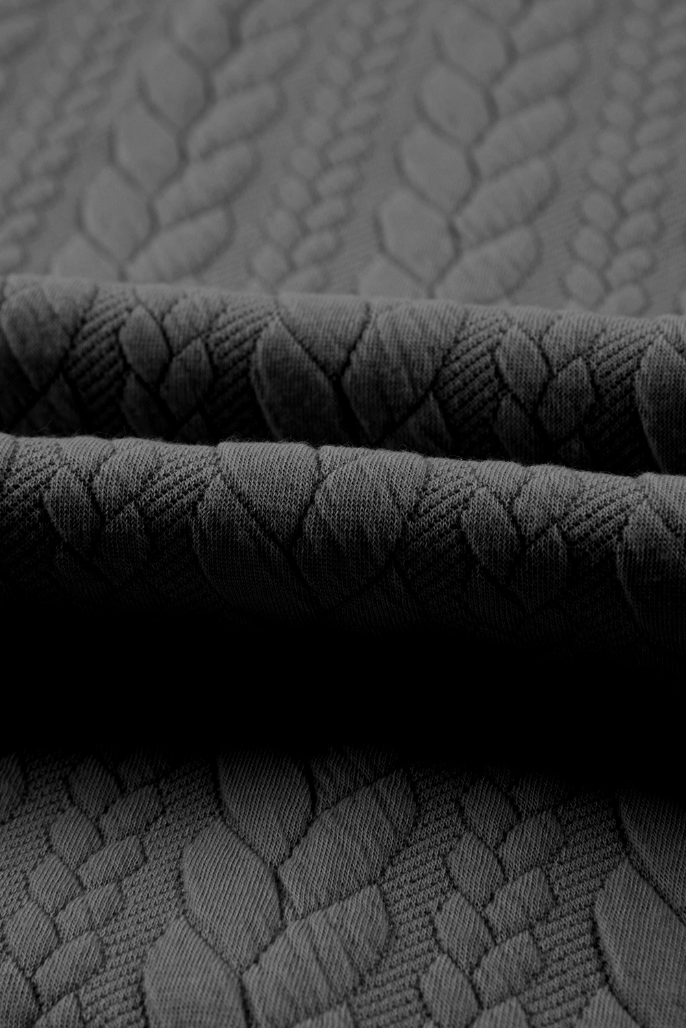 Basic Gray Long Sleeve Hoodie with Textured Fabric and Comfortable Fit - Detail View 15