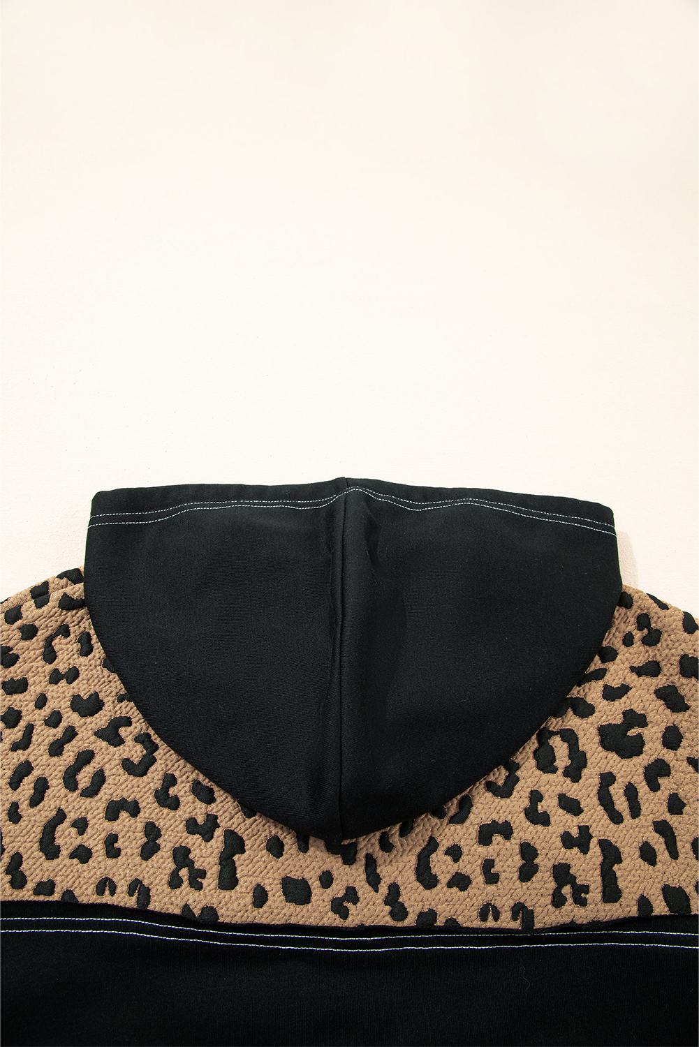 Casual Long Sleeve Leopard Print Hoodie for Women – Trendy Quarter Zip Pullover - Detail View 11