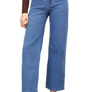 Women's Ashleigh Blue High Waist Straight Leg Jeans – Casual Denim Pants with Pockets - Main View