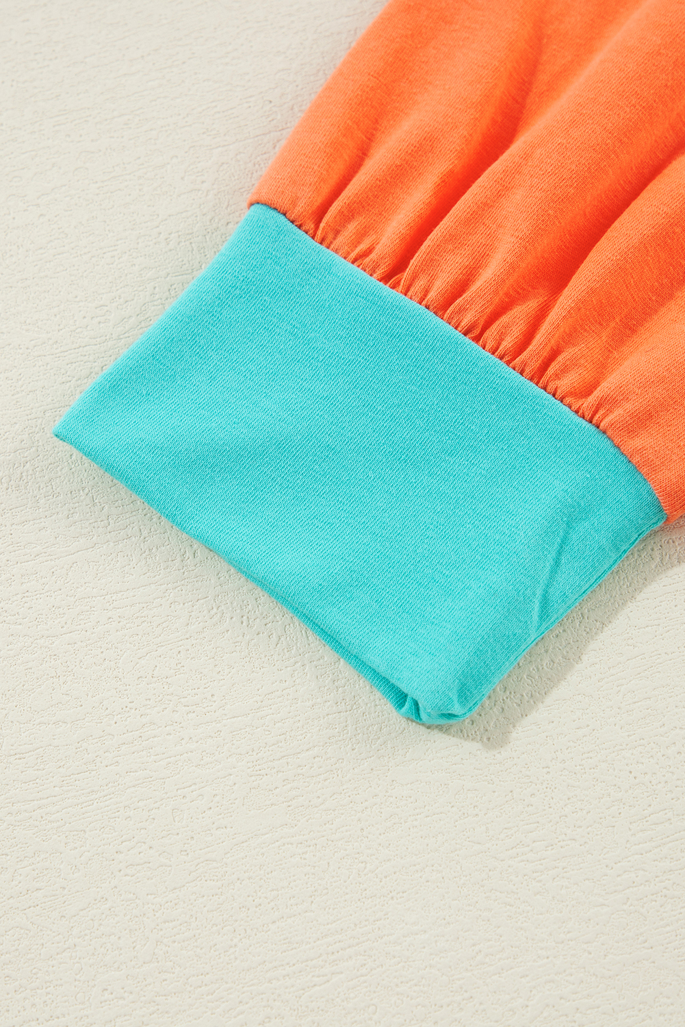 Comfortable Loose-Fit Round Neck Top for Daily Wear - Light Blue & Green - Detail View 15