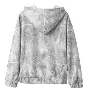 Women's Gray Camouflage Woodland Print Oversized Hoodie – Casual Sporty Layer for Daily Comfort - Main View