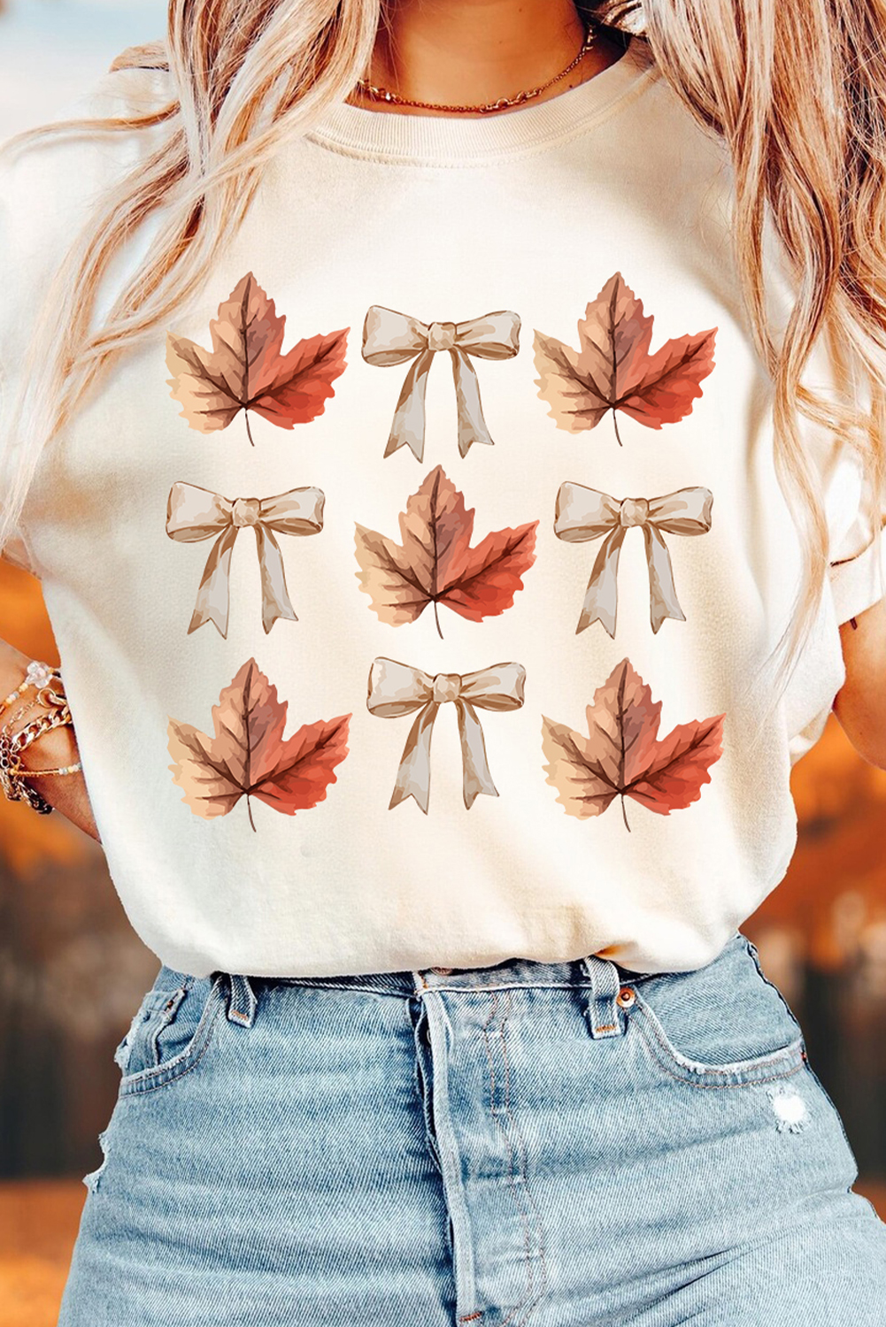 Soft and Lightweight Women's Round Neck Graphic Tee - Fall Collection - Detail View 3