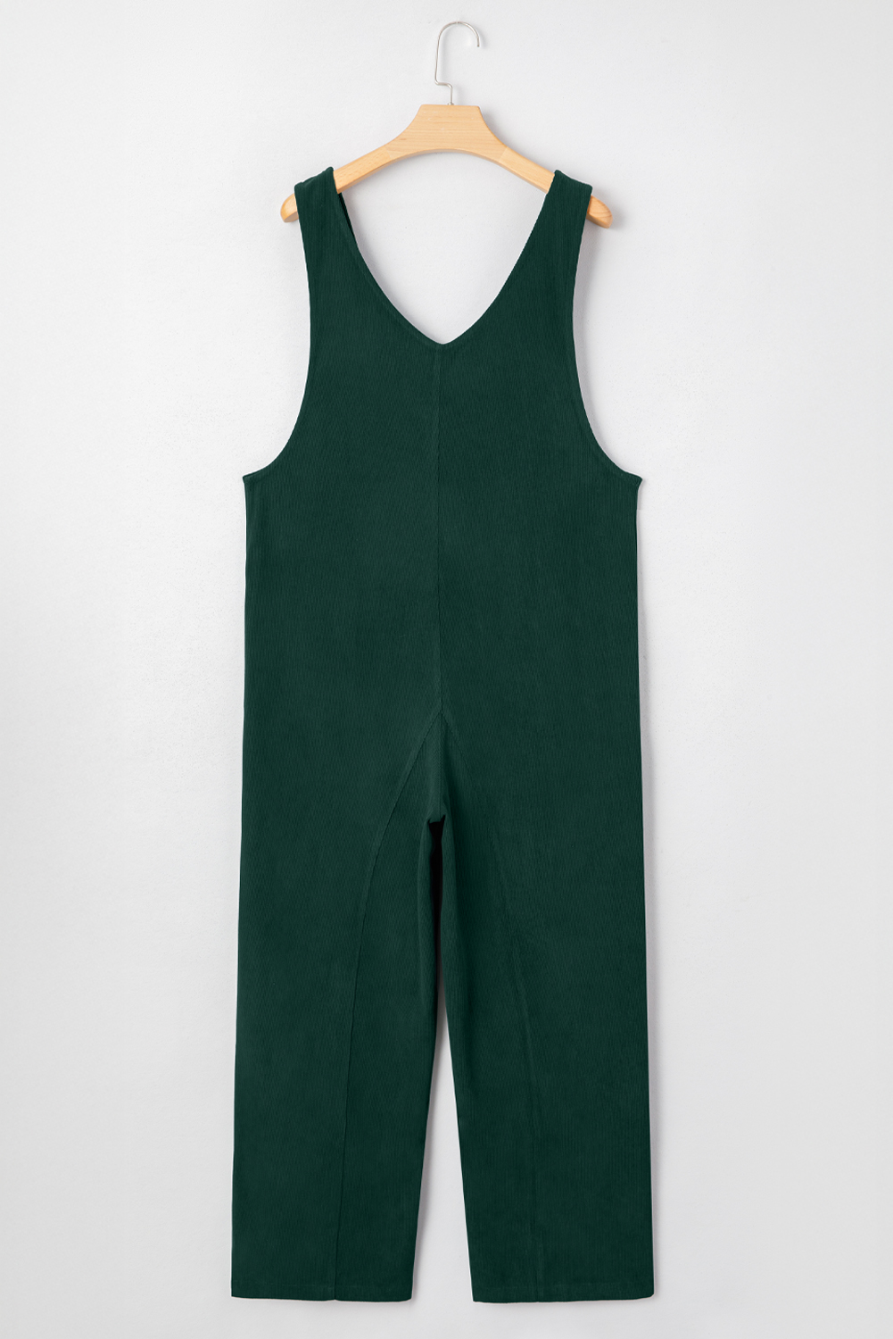 Stylish and Comfortable Sleeveless Corduroy Jumpsuit with Pocket Detail - Detail View 7