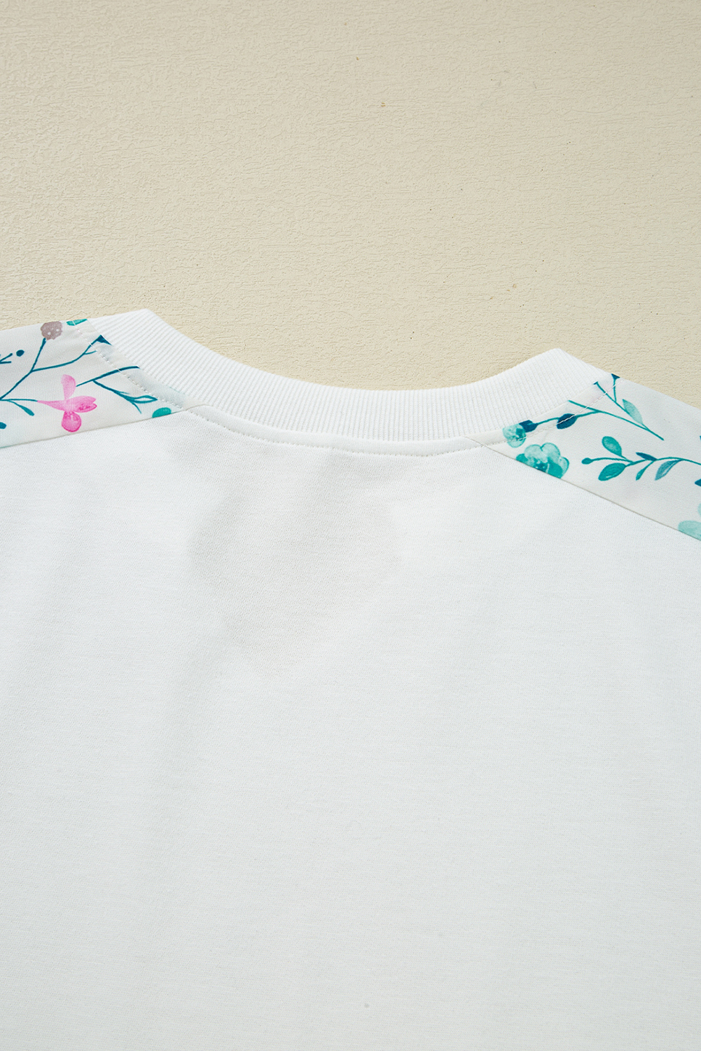 Women's Top, White Floral, Colorblock, Patchwork, Long Sleeve, V Neck, Casual Style, Daily Wear, Autumn Fashion, Shift Silhouette, Chest Pocket, Comfortable, Trendy, Fall Season - Detail View 8