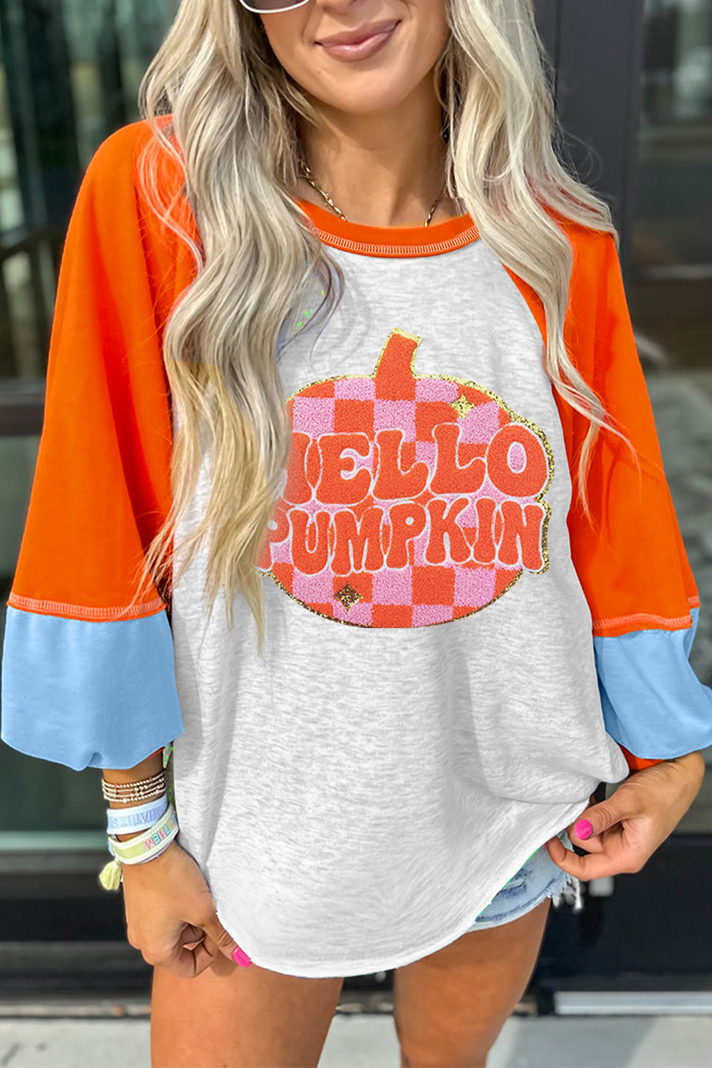 Comfortable and Stylish Women's Fall Graphic Raglan Top - Perfect for Daily Wear - Detail View 3