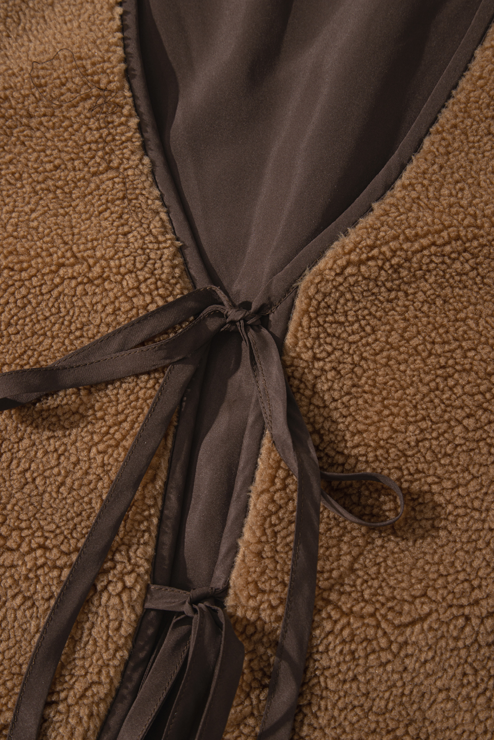 Versatile and Warm Light Beige Fleece Vest for Daily Wear in Fall & Autumn - Detail View 11
