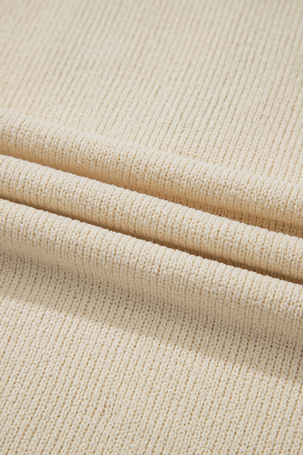 Women's Beige USA Star Contrast Patchwork Long Sleeve Top with Exposed Seams - Detail View 13