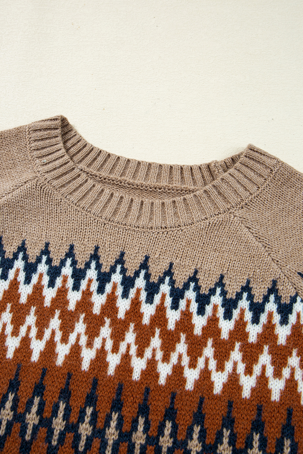 Cozy and Trendy Women's Khaki Sweater for Daily Wear - Perfect for Autumn - Detail View 7