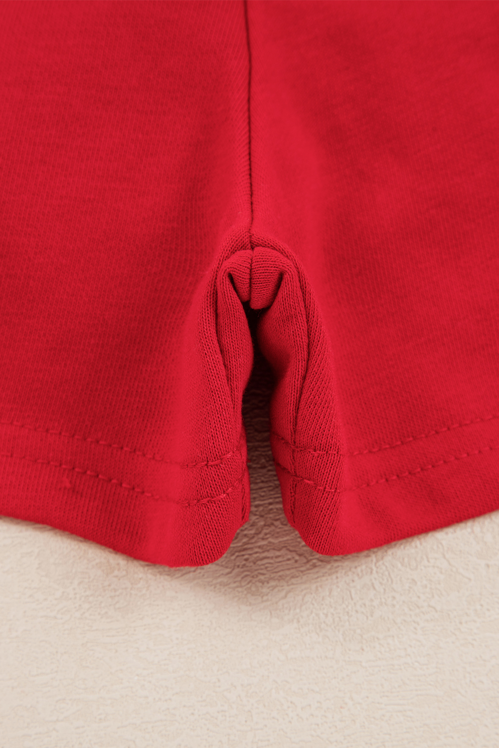 Women's Fiery Red Varsity Stripe Detail Drop Shoulder Pullover Mini Skirt Set - Detail View 13