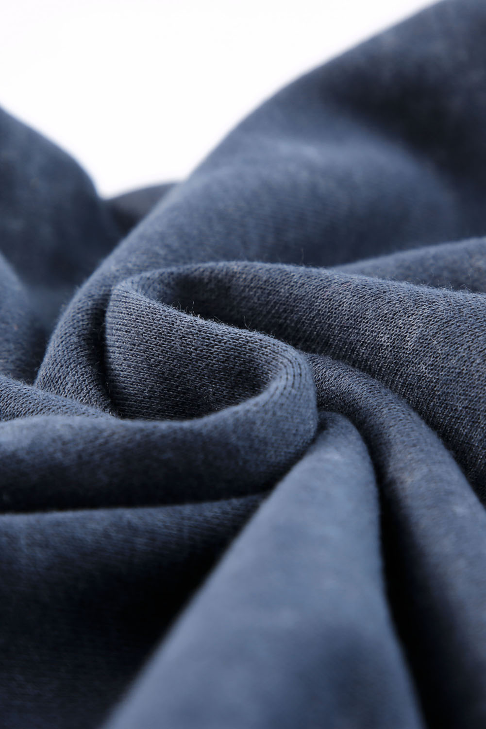 Stylish Blue Washed Pullover Sweatshirt with Snap Buttons and Lantern Sleeves - Detail View 13