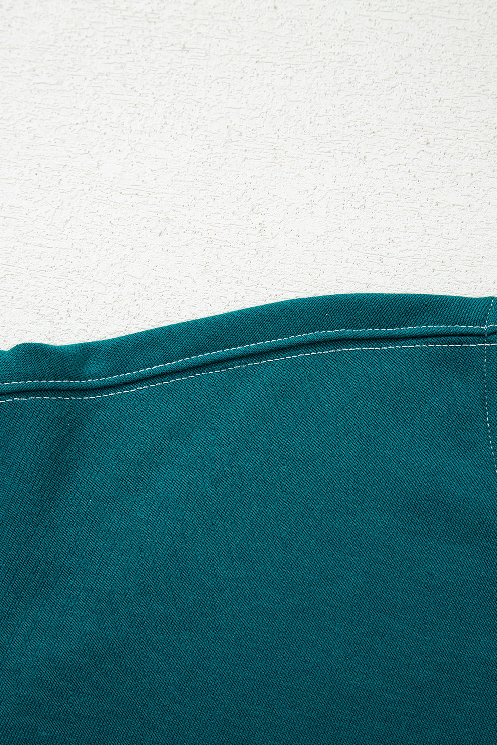 Women's Blackish Green Contrast Striped Patchwork Round Neck Drop Shoulder Sweatshirt - Detail View 13