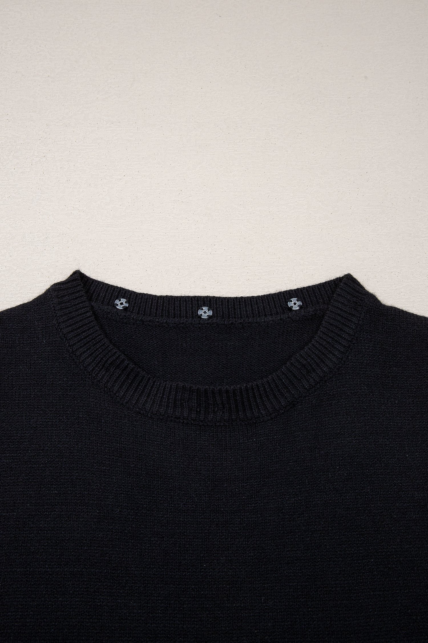 Women's Denim Collar Knit Sweater Vest – Black Patchwork Sleeveless Top for Casual Western Style - Detail View 7
