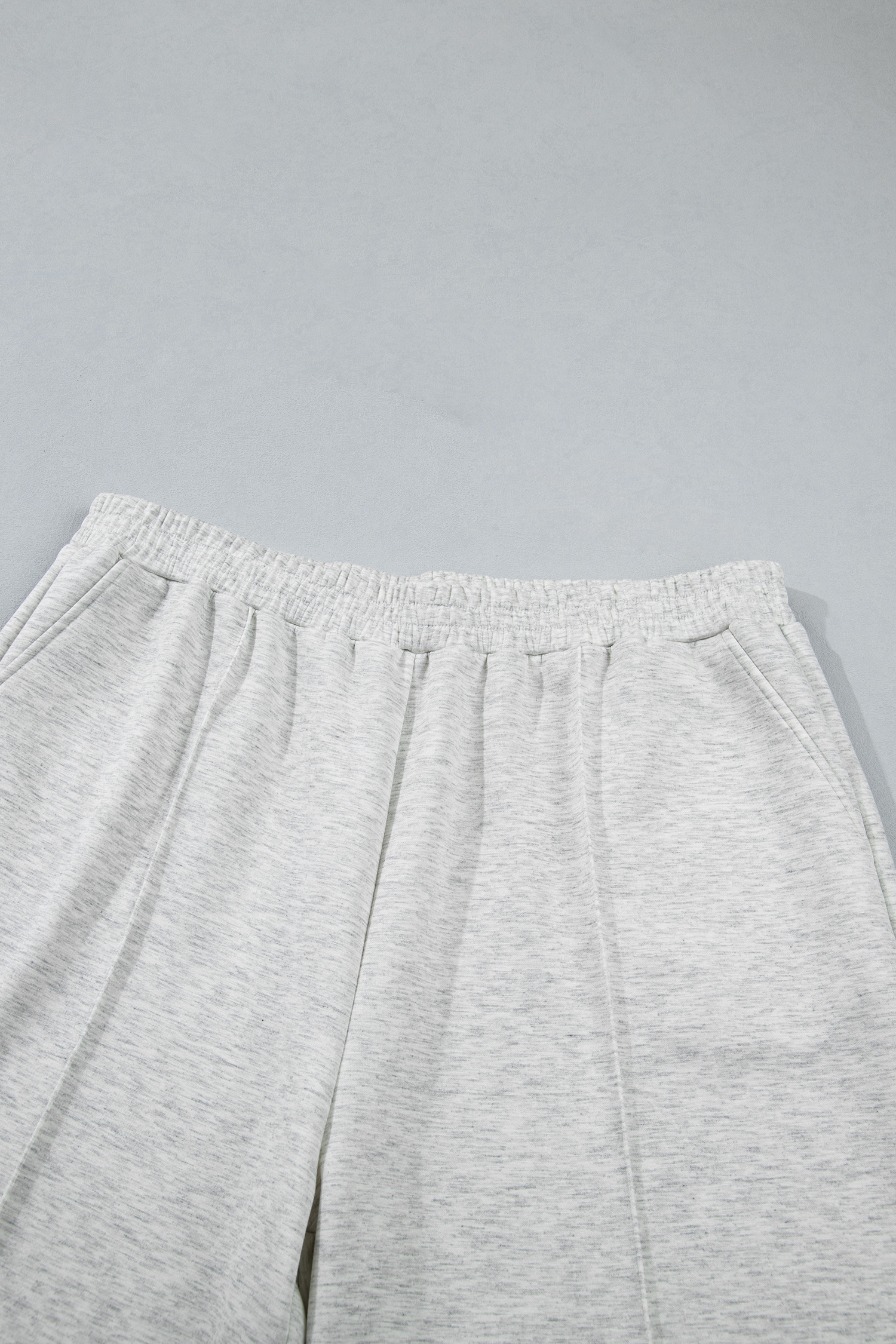 Light Grey Summer Loungewear Set – Casual 2-Piece Outfit with High-Waisted Pants - Detail View 9