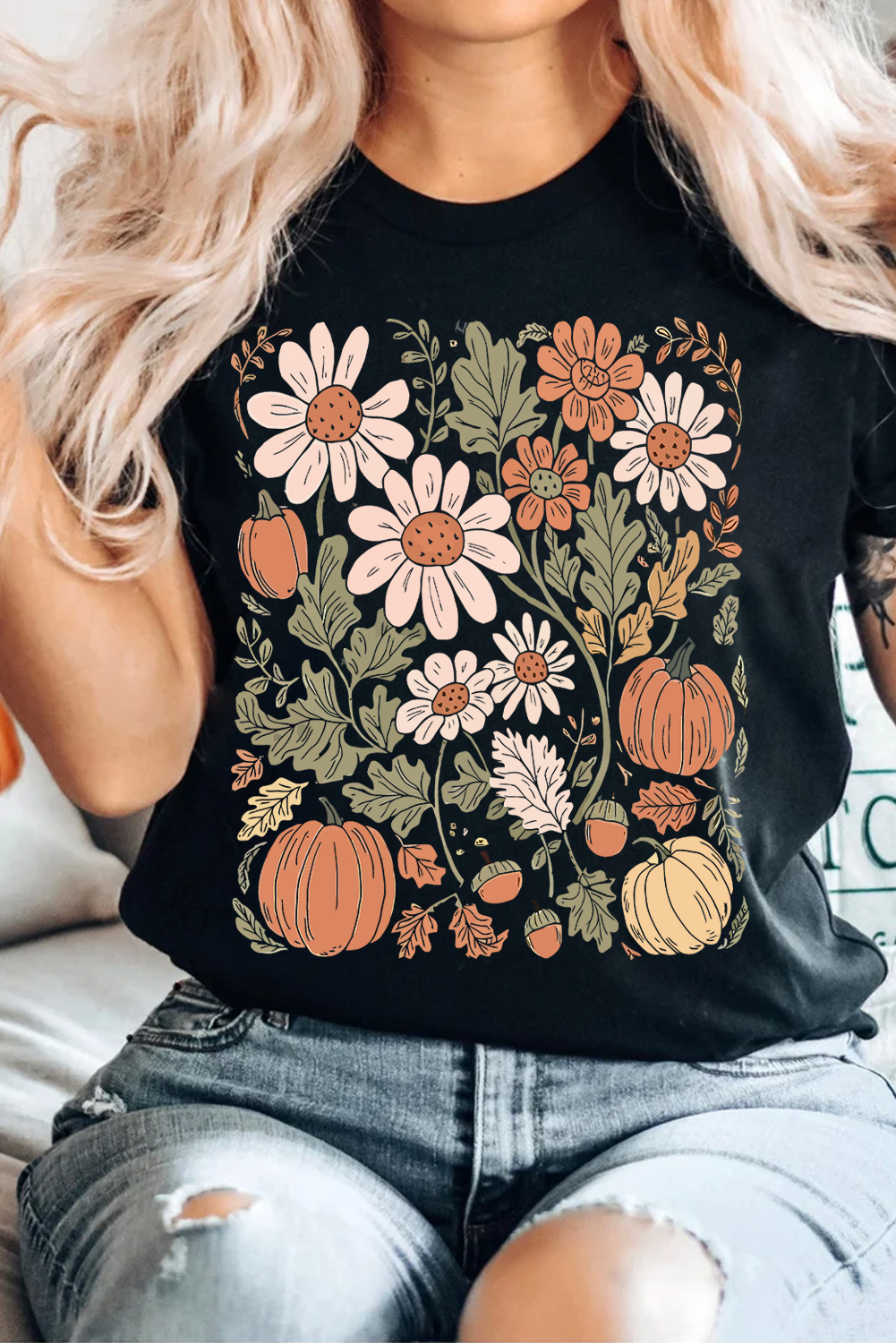 Soft and Lightweight Women's Graphic T-Shirt - Round Neck & Cuffed Sleeves - Detail View 7