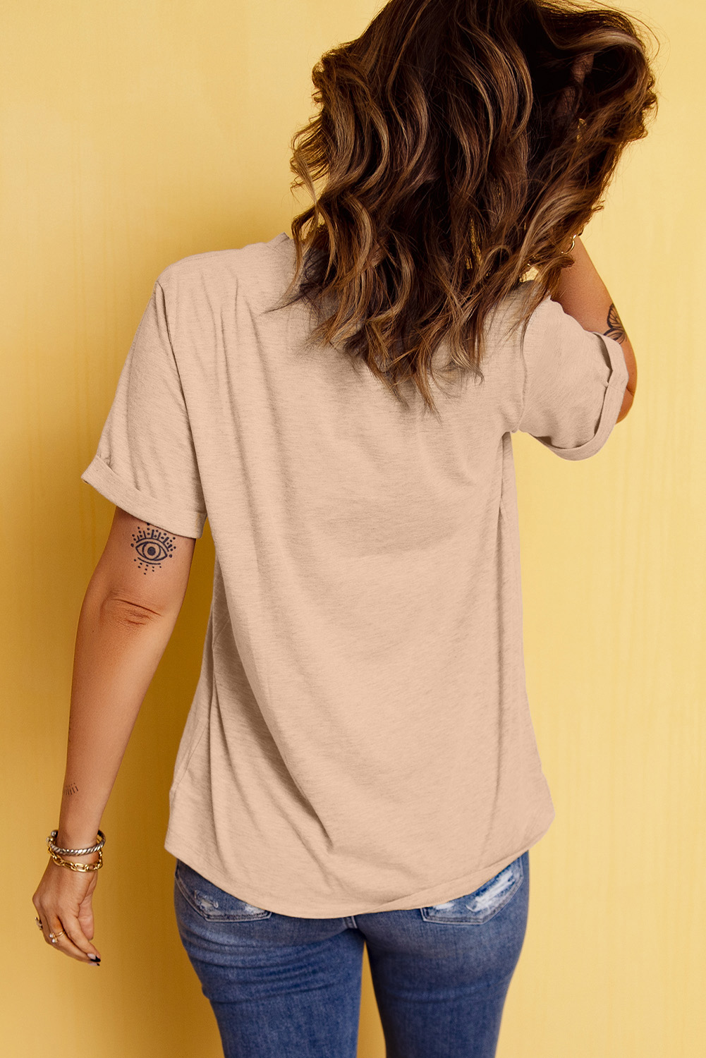 Casual Short Sleeve Tee for Women - Perfect for Western Fashion and Everyday Wear - Detail View 7
