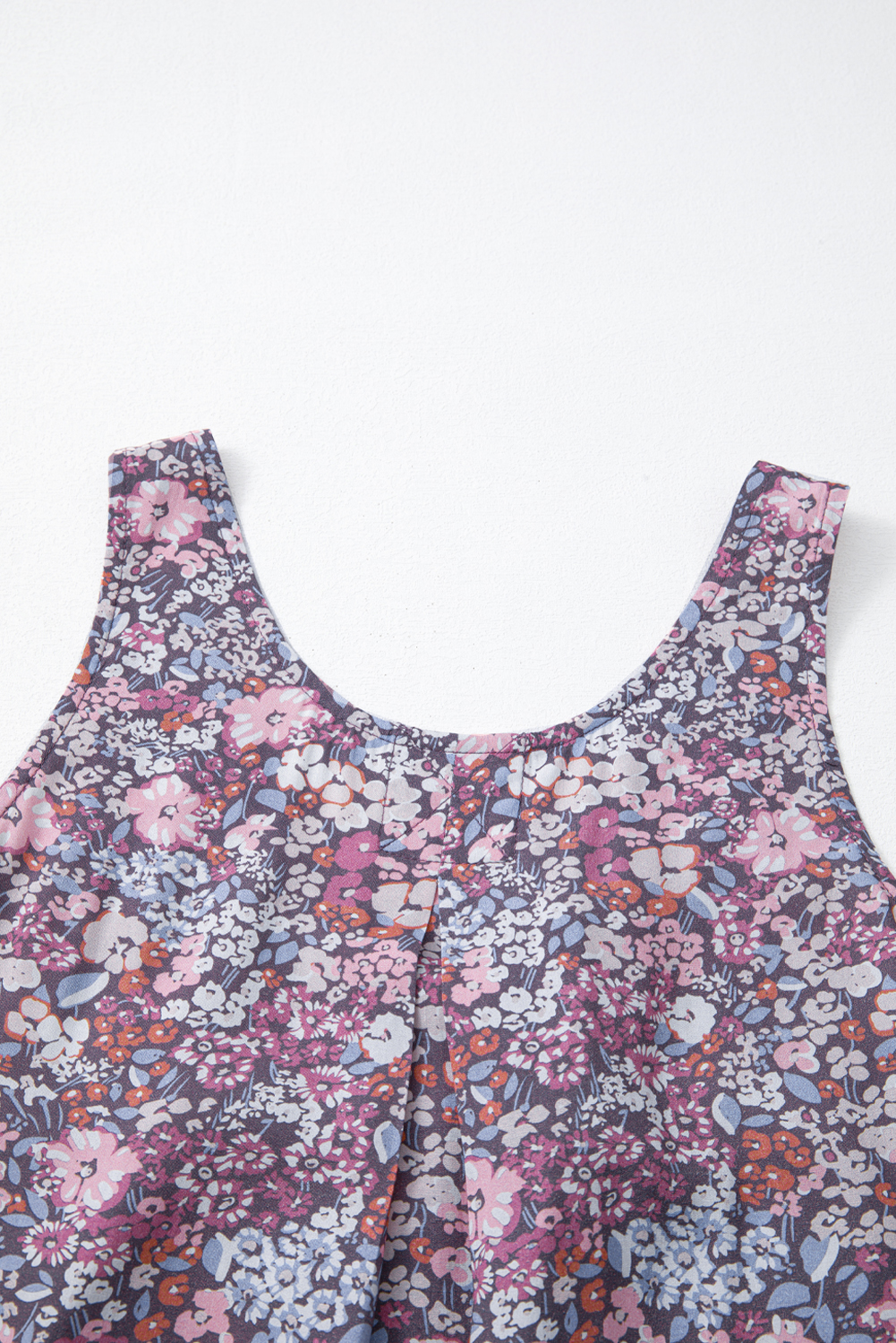 Women's Tank Top, Yellow Floral, Boho Style, Buttoned Front, Spaghetti Straps, U Neck, Sleeveless, Summer Fashion, Casual Wear, Whimsical Design, Elegant Look, Comfortable Fit, Floral Pattern, Sheath Silhouette - Detail View 12