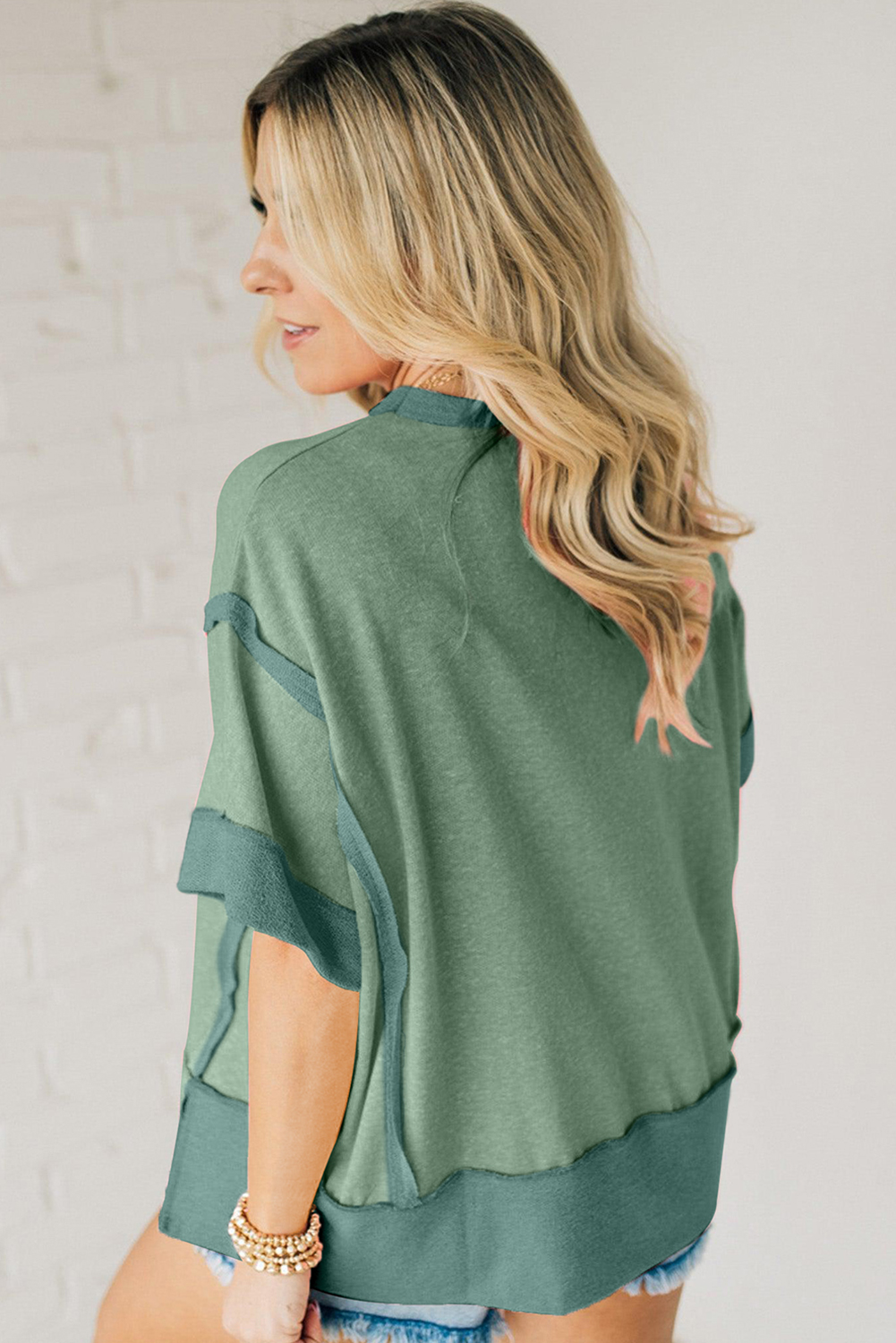 Comfortable Short Sleeve Round Neck T-Shirt with Floral Print for Daily Wear - Detail View 3