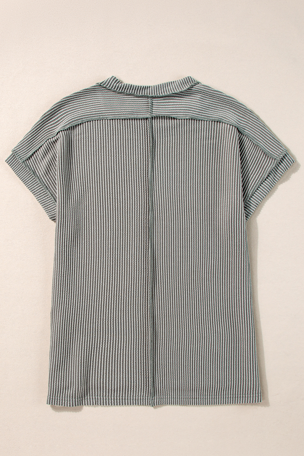 Stylish Women's Round Neck Knit T-Shirt - Game Day Pattern with Sequined Details - Detail View 7