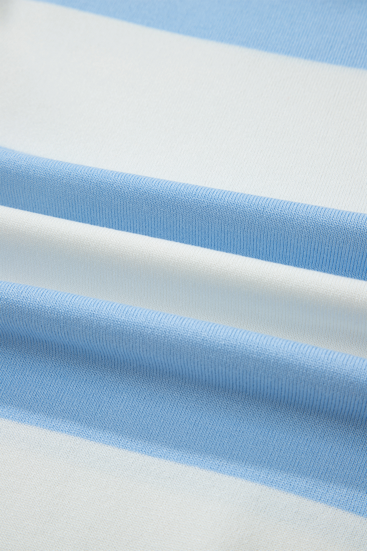 Sky Blue Stripe Shift Sweater – Comfortable Plus Size Short Sleeve Knitwear for Daily Wear - Detail View 6