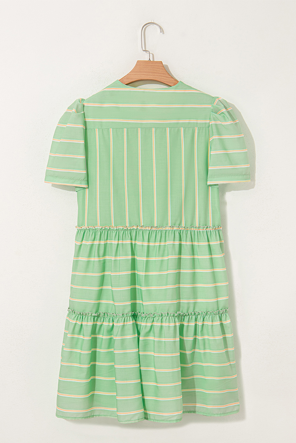 Stylish A-Line Dress for Women - Short Sleeve, V Neck, Perfect for Daily Wear - Detail View 7