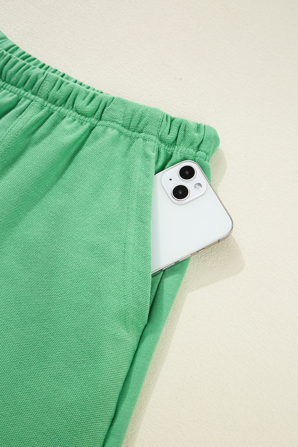 Comfortable Mint Green Plus Size Loungewear Set with Patched Pocket - Summer Essential - Detail View 11