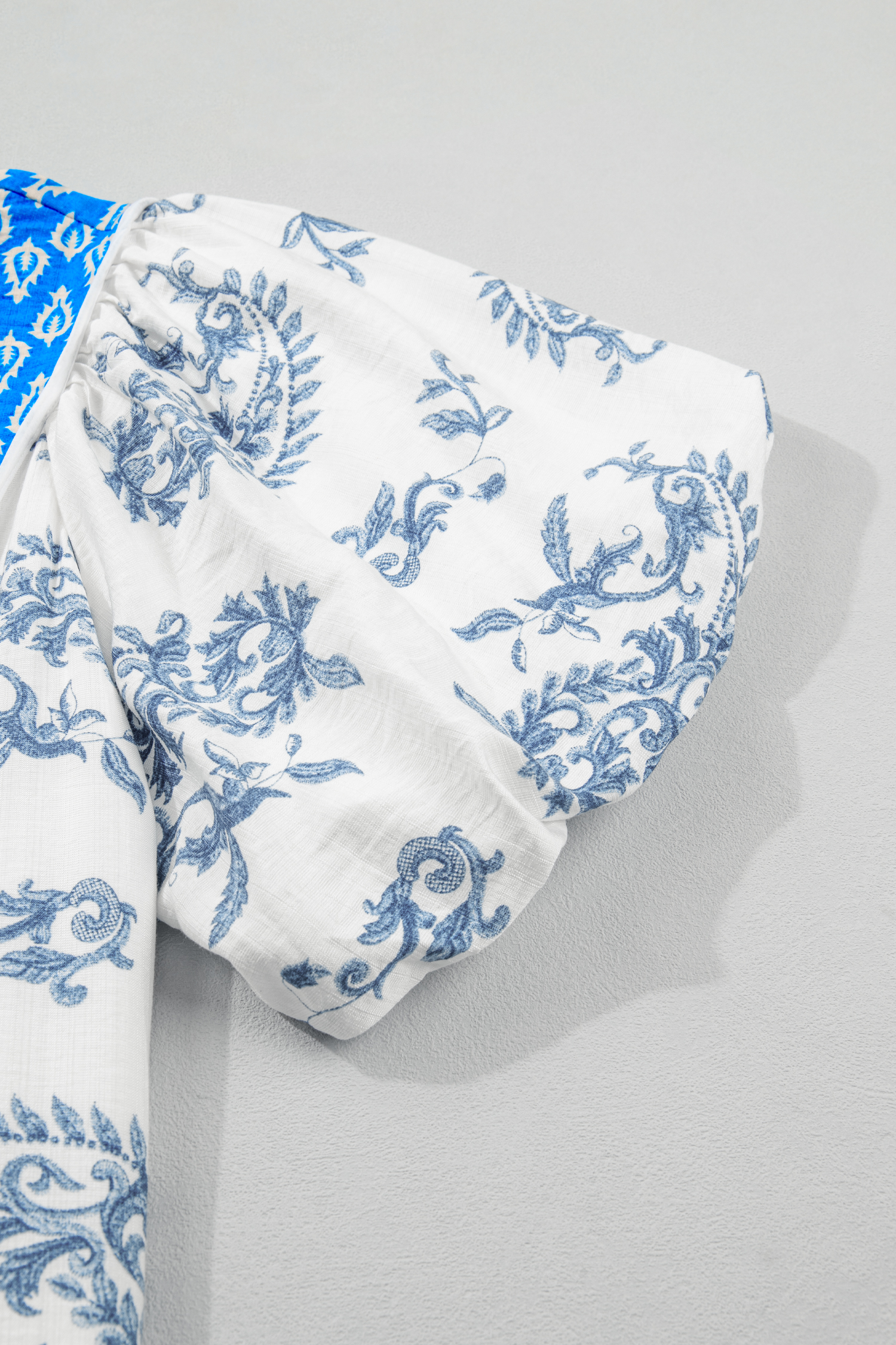 Bohemian Style Floral Midi Dress – Comfortable Sky Blue Shift Dress for Daily Wear - Detail View 6