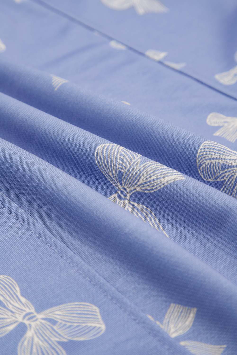 Trendy Sky Blue Mini Dress - Ruffle Sleeves and Bow Knot Design for Casual Outings - Detail View 14