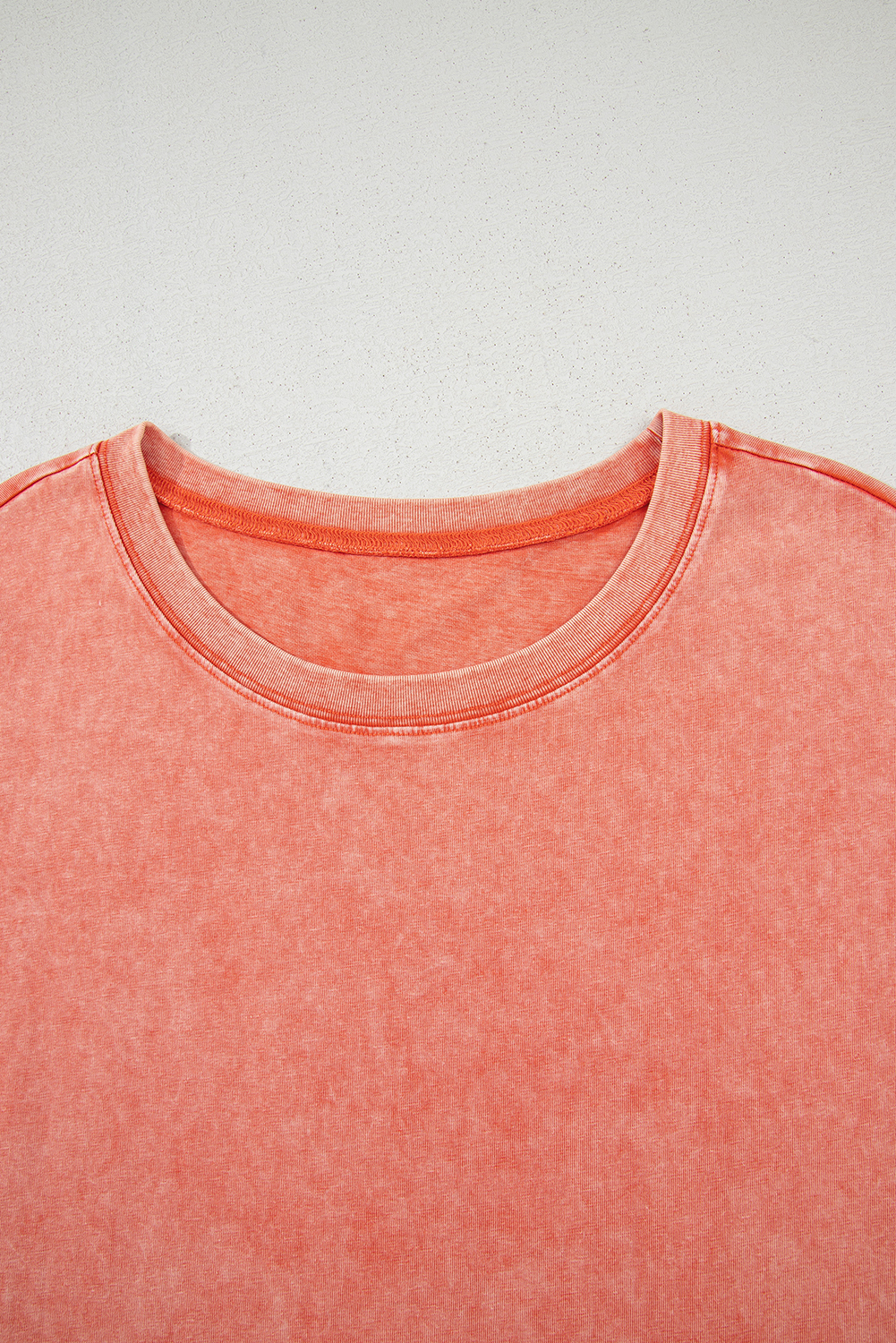 Women's Dress, Carrot Color, Mineral Wash, Pocketed T-Shirt Dress, Casual Style, Sleeveless, Long Length, Side Slits, Everyday Wear, Chic Look, Comfortable Cotton, Summer Fashion, Shift Silhouette, Best Sellers, Solid Pattern - Detail View 8