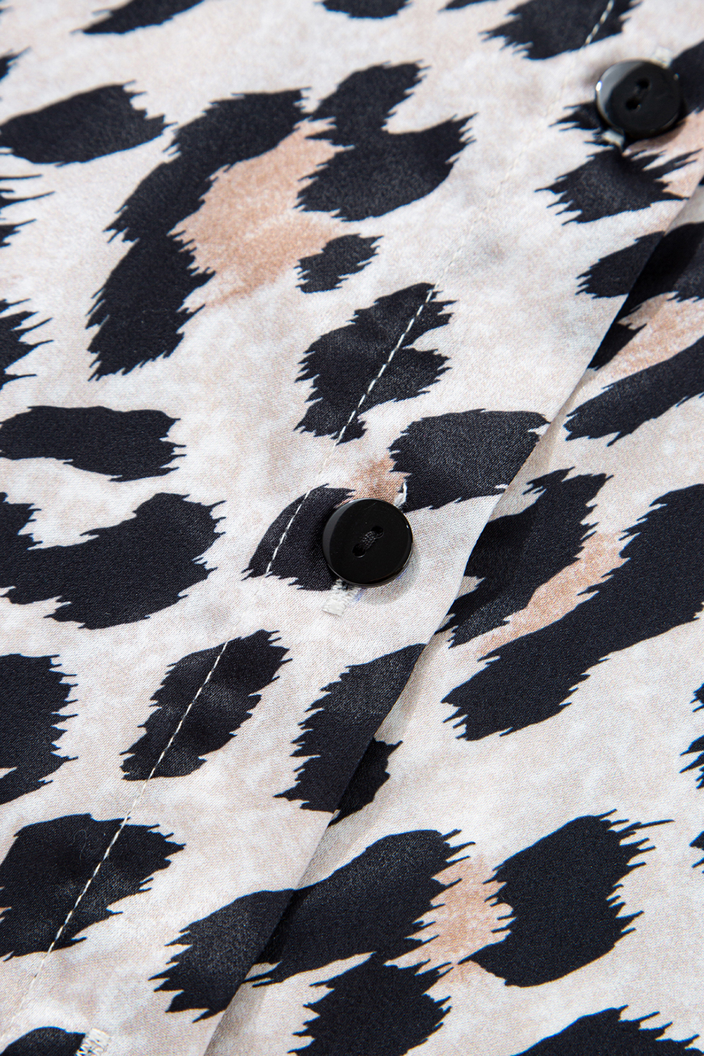 Trendy Leopard Print 3/4 Sleeve Shirt for Women - Casual and Stylish - Detail View 22