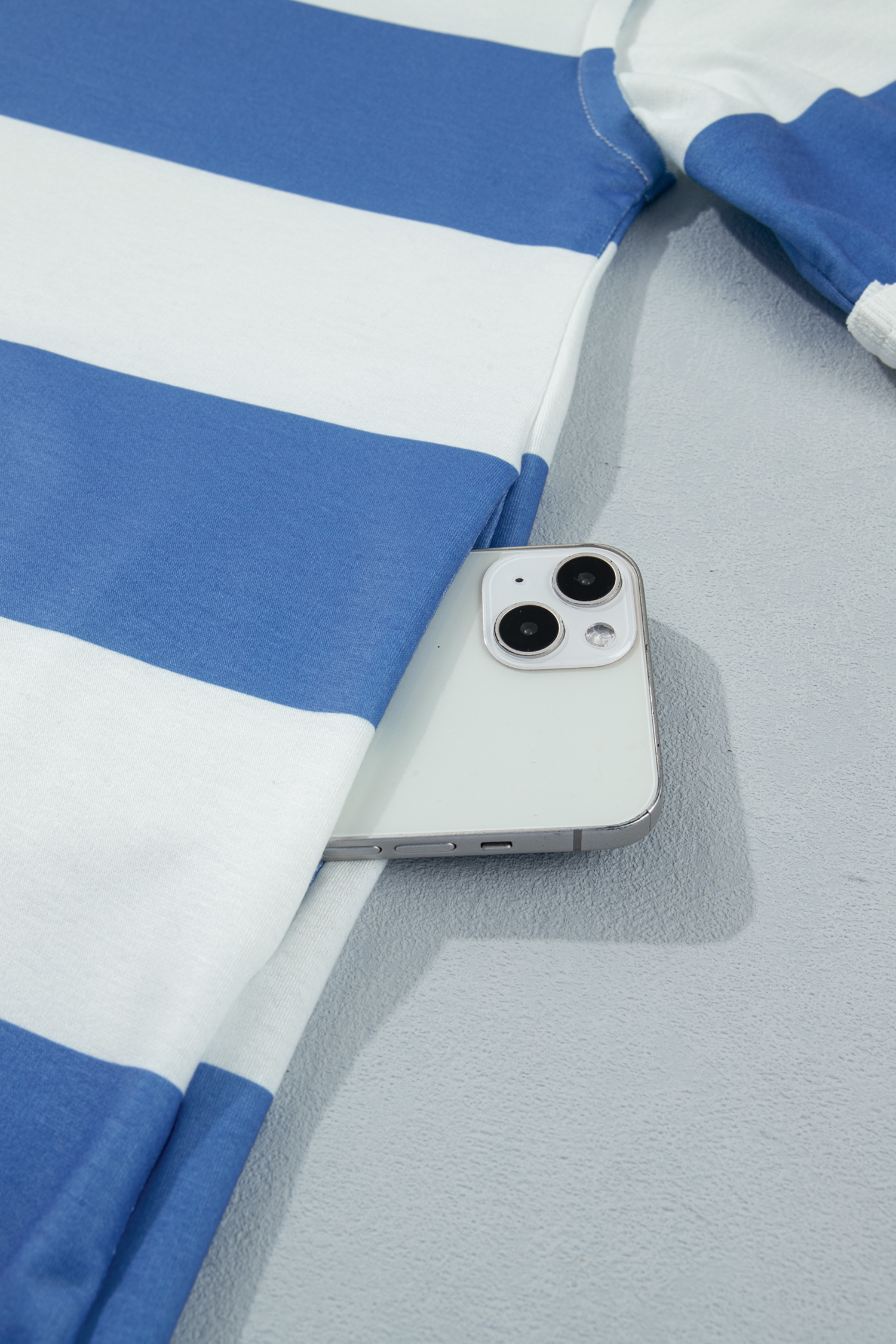 Casual Blue Stripe Shift Dress – Comfortable Summer Tee Dress with Raw Seam for Daily Wear - Detail View 12