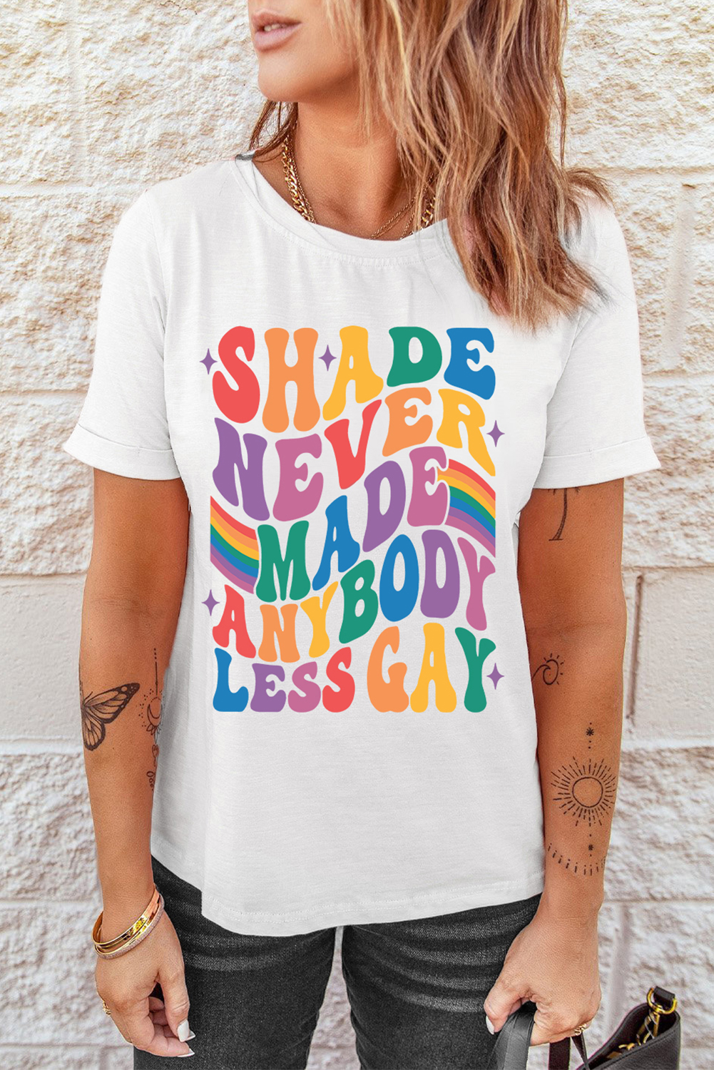 Unapologetic Pride Round Neck Tee for Women - Perfect Summer Casual Wear - Detail View 7