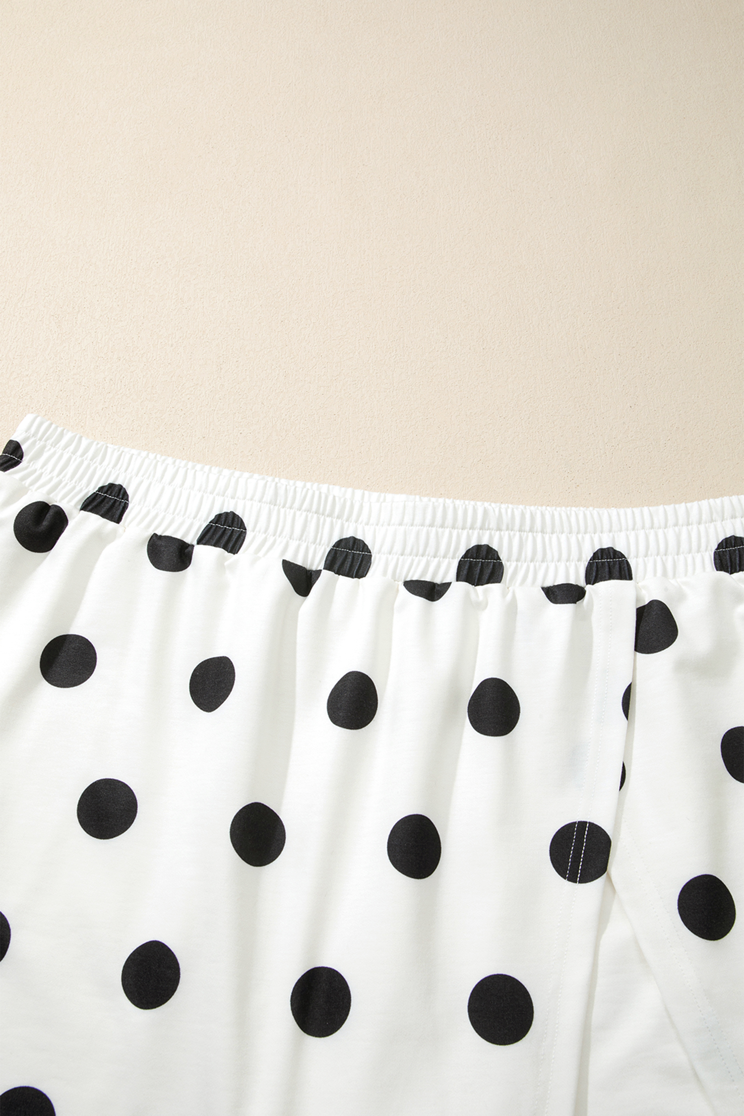 Women's Plus Size Polka Dot 2-Piece Outfit – Casual Round Neck Tank and Split Skort Set for Summer - Detail View 10