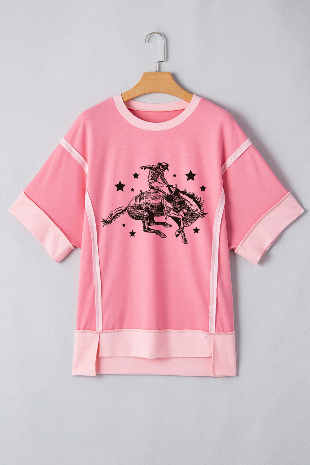 Soft and Comfortable Short Sleeve Patchwork Tee for Everyday Style - Detail View 11