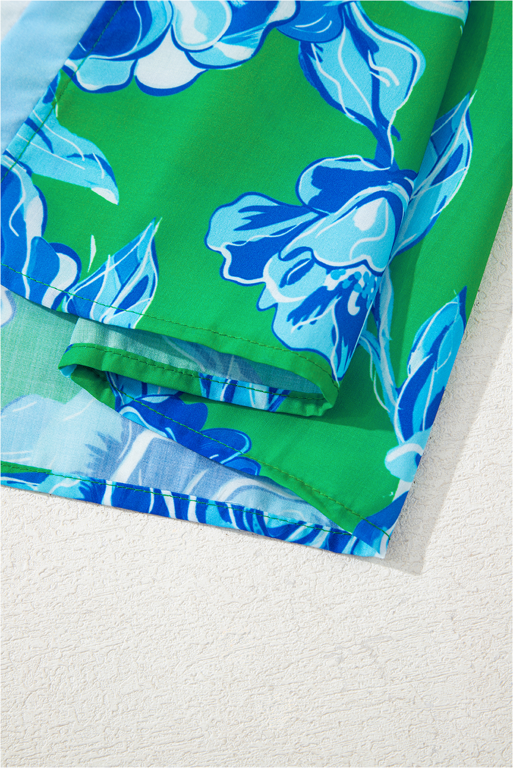 Women's Blouse, Bright Green, Floral Pattern, V Neck, Ruffled Sleeves, Casual Style, Summer Wear, Elegant Design, Lightweight, Comfortable, Daily Wear, Tops, Blouses & Shirts - Detail View 12