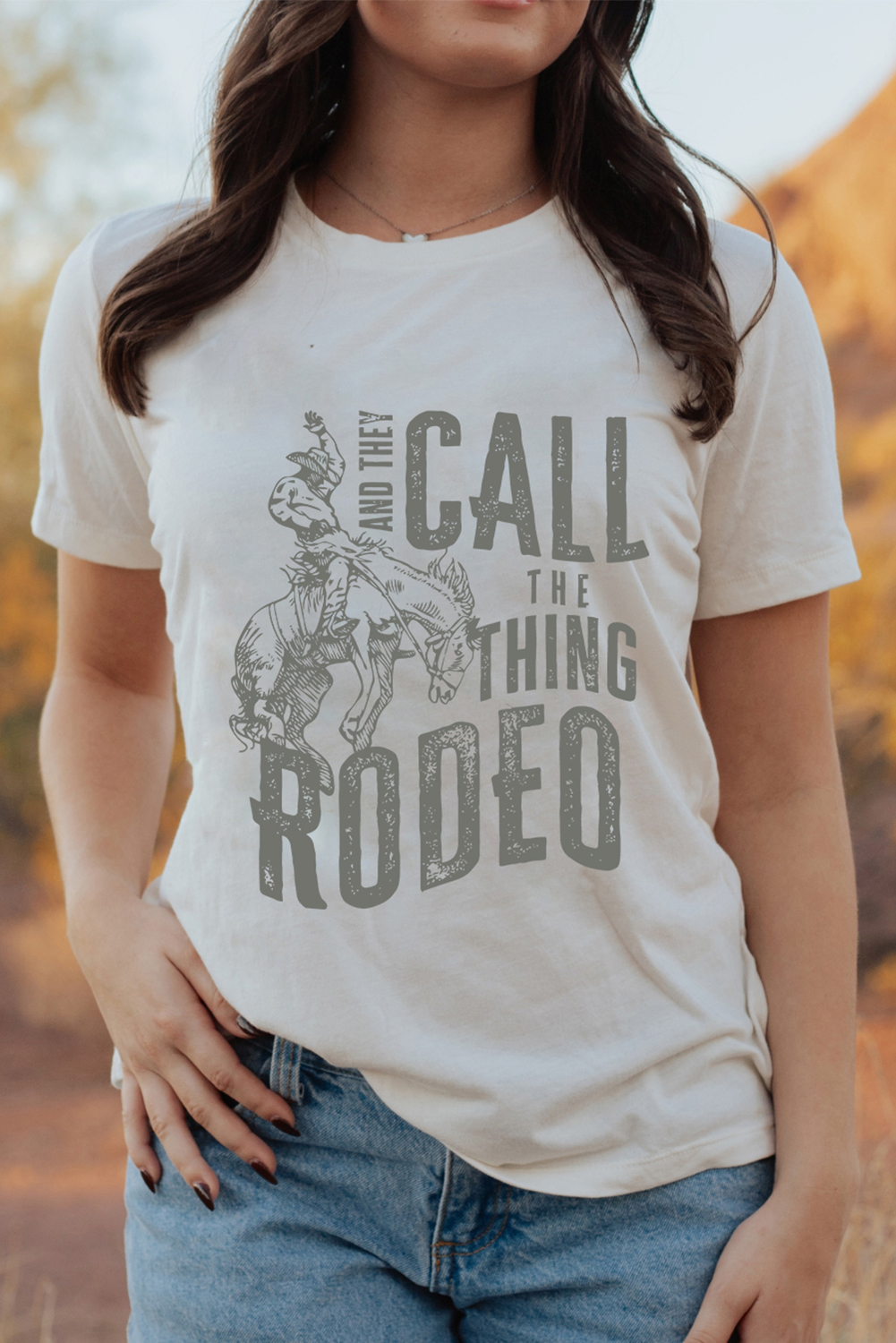 Soft Lightweight Cotton Blend T-Shirt - Fun Rodeo Slogan for Daily Wear - Detail View 3