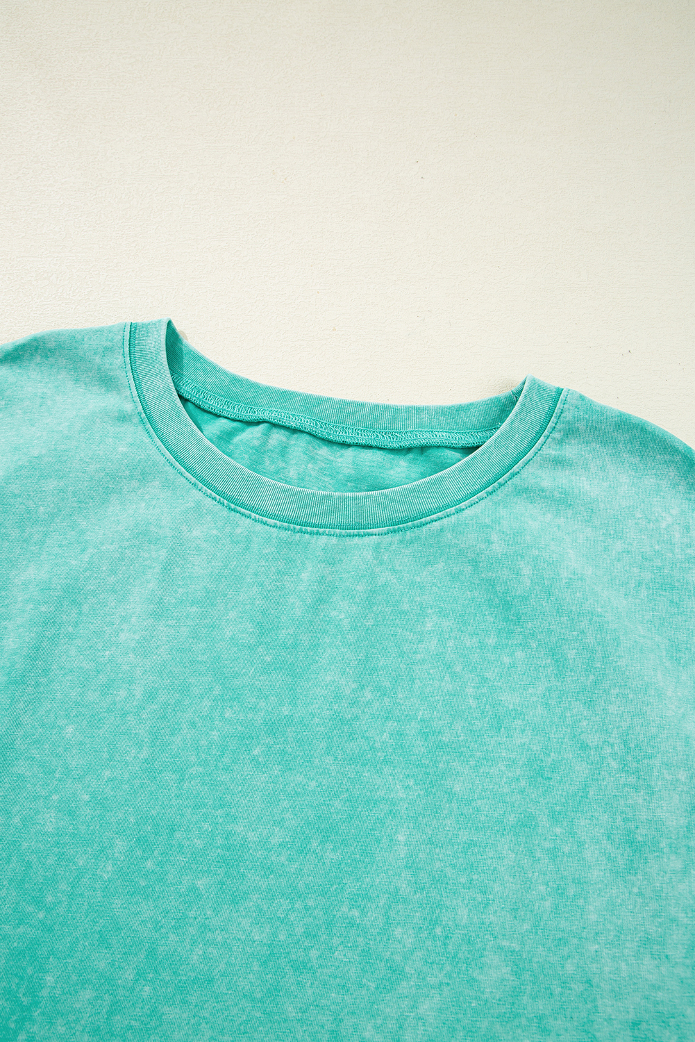 Women's Dress, Clearly Aqua, T-Shirt Dress, Pocket Detail, Sleeveless, Side Slits, Casual Style, Everyday Wear, Mineral Wash, Solid Color, 100% Cotton, Comfortable, Versatile Fashion, Long Dress - Detail View 8