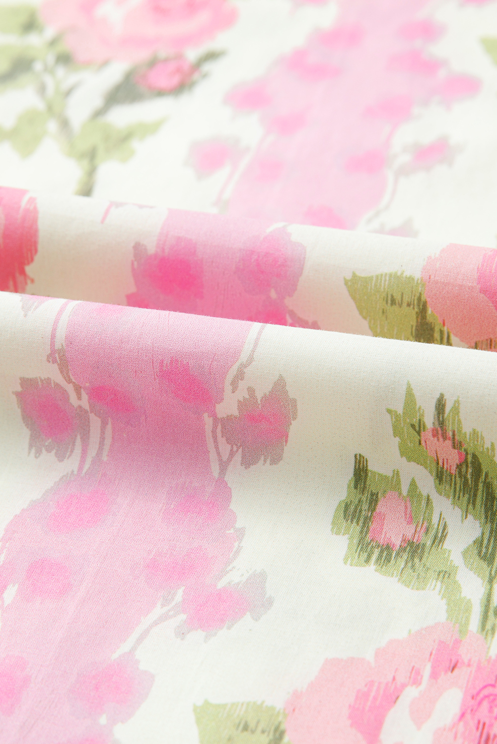 Stylish Shift Fit Pink Floral Blouse - Embrace Summer Elegance with Ruffled Sleeves - Detail View 15