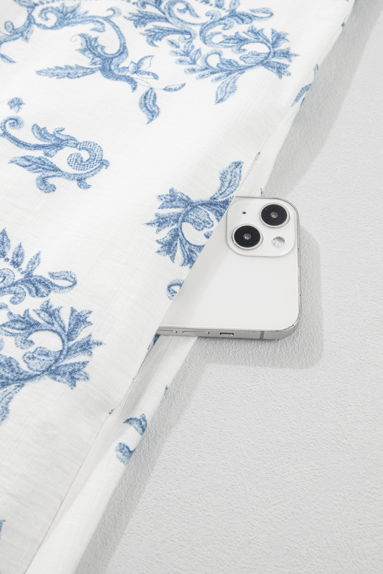 Women's Boho Midi Dress – Sky Blue Floral Patchwork V-Neck Shift Dress for Summer - Detail View 7