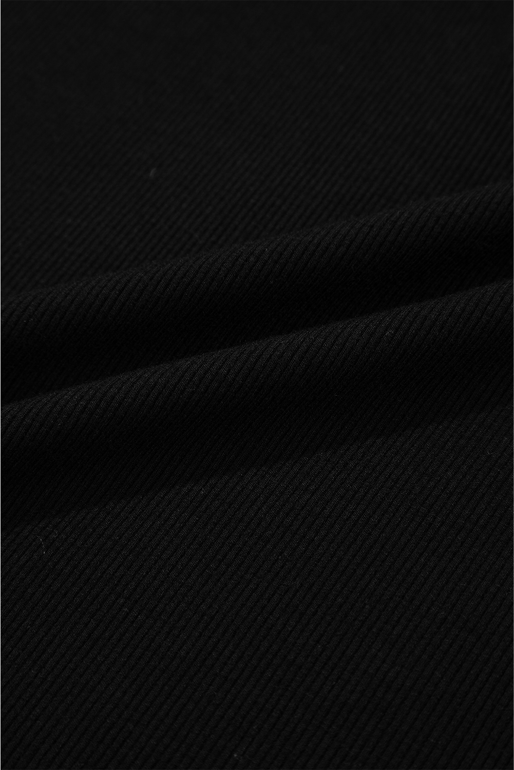 Elegant Casual Black Top: Textured Ribbed Design with Puff Short Sleeves - Detail View 14